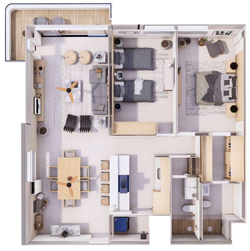 Vanguardia Residences_Puerto Morelos_modelo_2