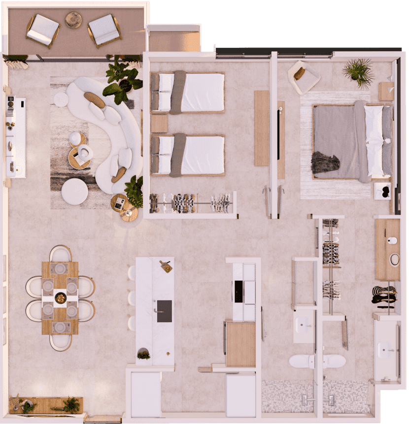 Vanguardia Residences_Puerto Morelos_modelo_2