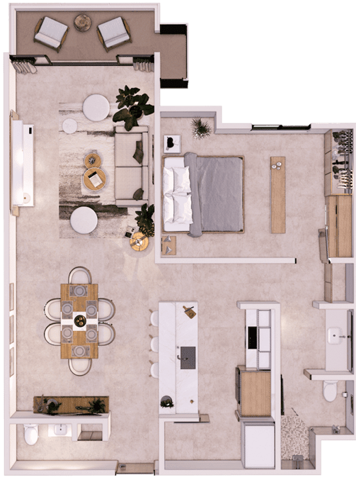 Vanguardia Residences_Puerto Morelos_modelo_1