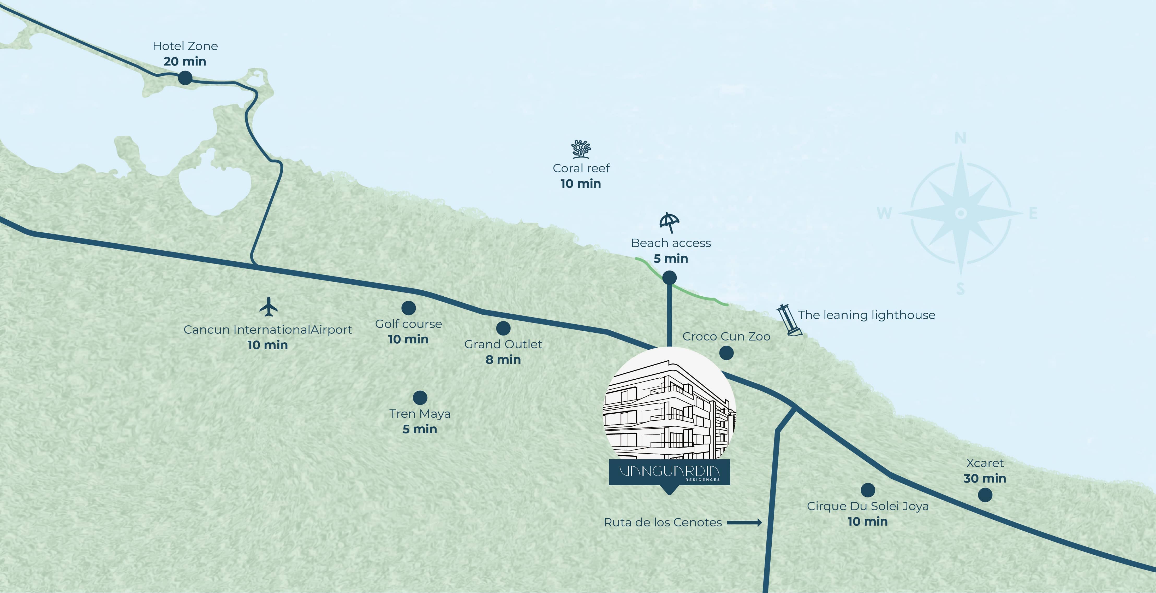 Vanguardia Residences_Departamentos en Puerto Morelos_map