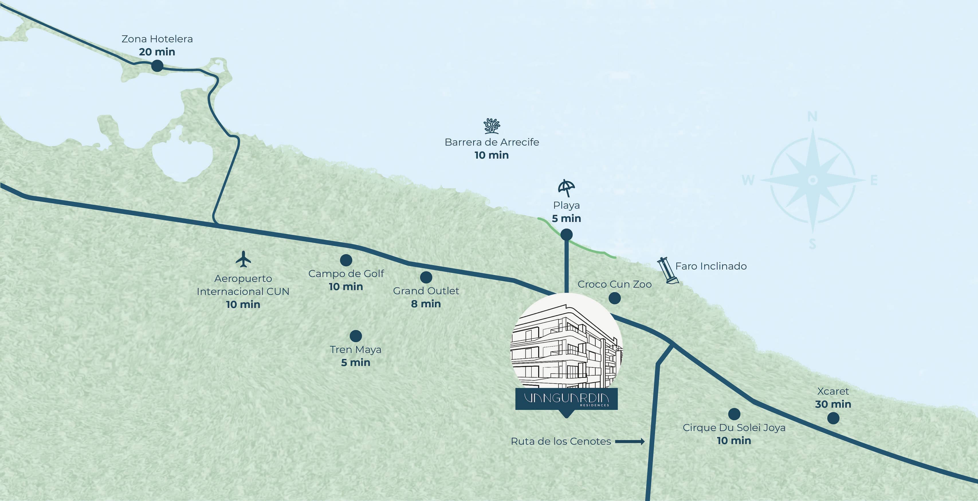 Vanguardia Residences_Departamentos en Puerto Morelos_mapa